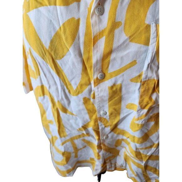 Vintage 80s Esprit Yellow White Shirt Pants Set Size S Oversized - Picture 2 of 15